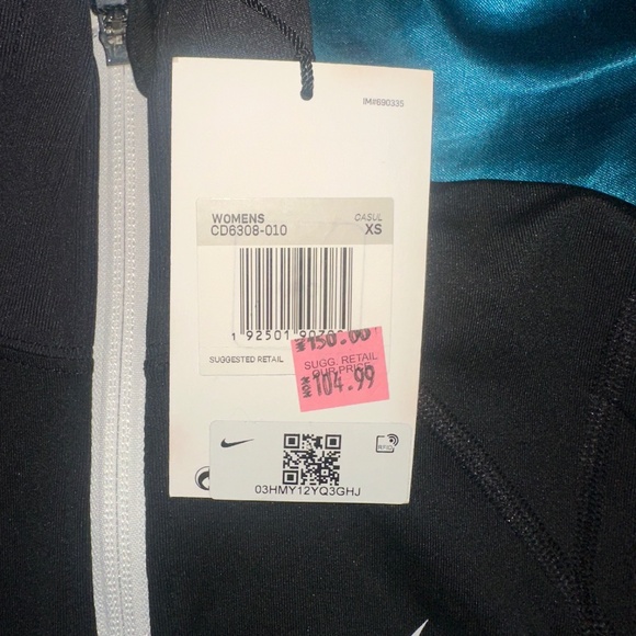 Nike x Sacai Women's Half Zip Running Jacket Black/Dark Obsidian - Picture 2 of 7